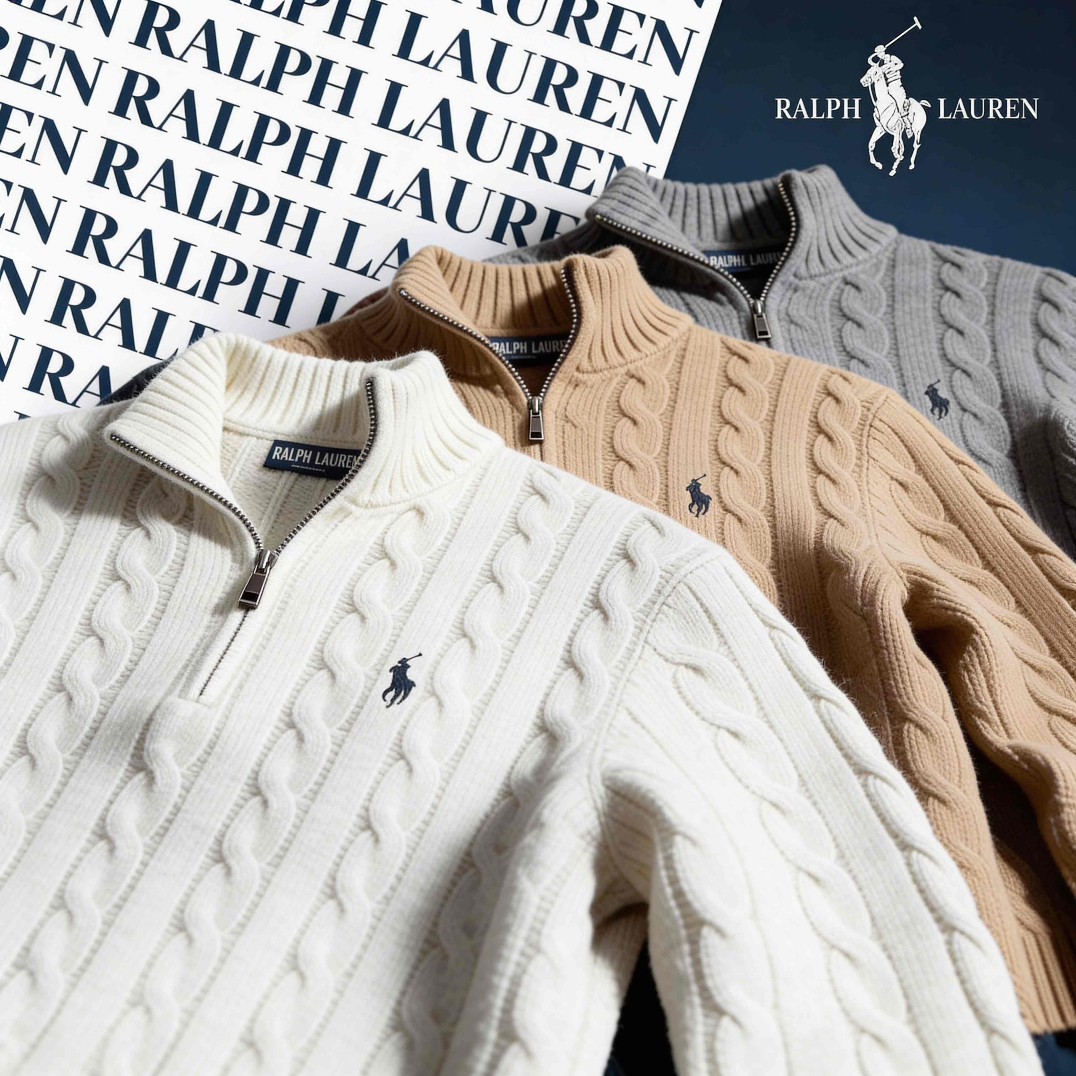 RALPH LAUREN CABLE-KNIT ZIP SWEATER SET