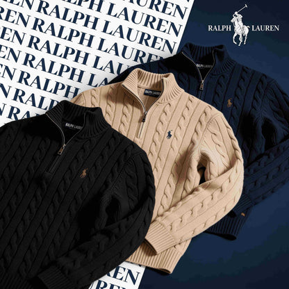 RALPH LAUREN CABLE-KNIT ZIP SWEATER SET